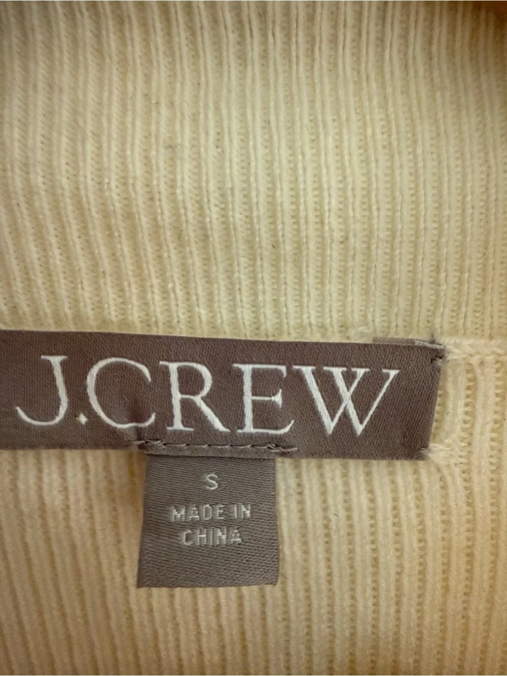 J. Crew Ruffleneck merino wool sweater Small cream - Picture 7 of 9